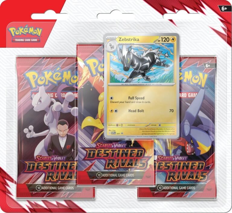 Pokémon TCG Scarlet & Violet - Destined Rivals 3-Pack Blister (Zebstrika Promo)