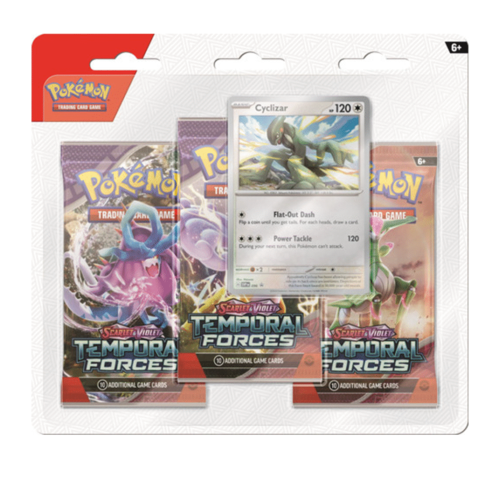 Pokemon Scarlet & Violet Temporal Forces 3 Pack Blister | Cyclizar Promo & Coin
